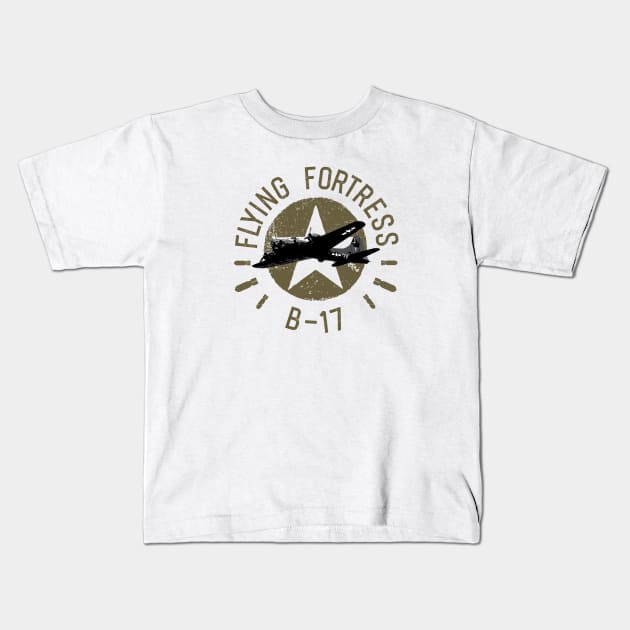 B17 Flying Fortress Kids T-Shirt by J31Designs